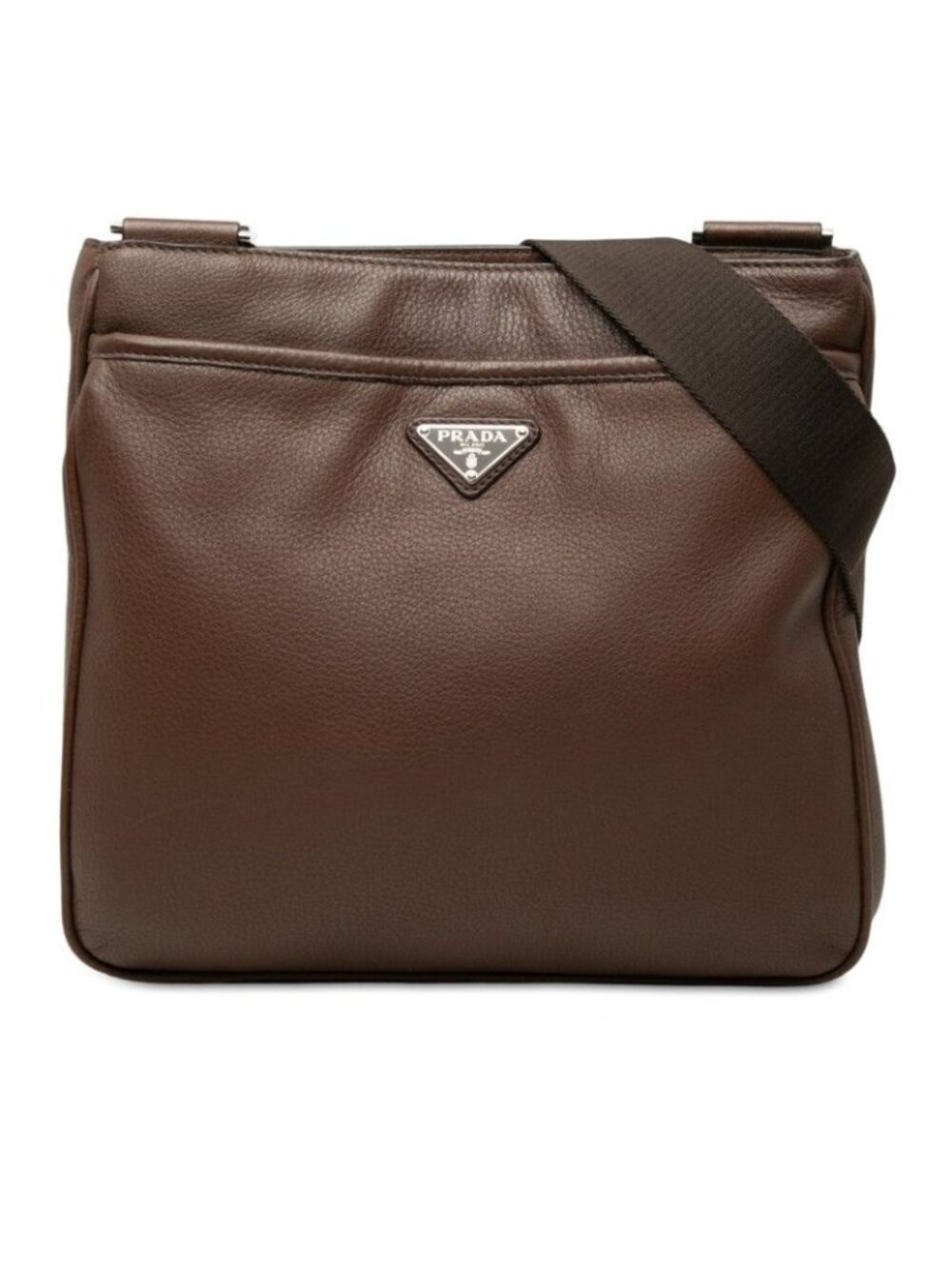 Prada Crossbody Shoulder Bag Brown Leather
